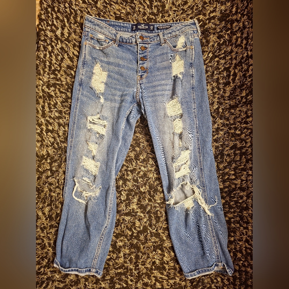 Hollister mid rise crop boyfriend